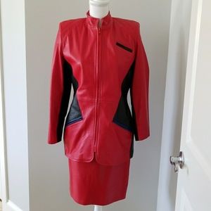 Saks Fifth Avenue Vintage Leather Suit
